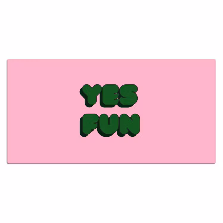 Bureau onderlegger - Yes fun - Groen - Roze — 2