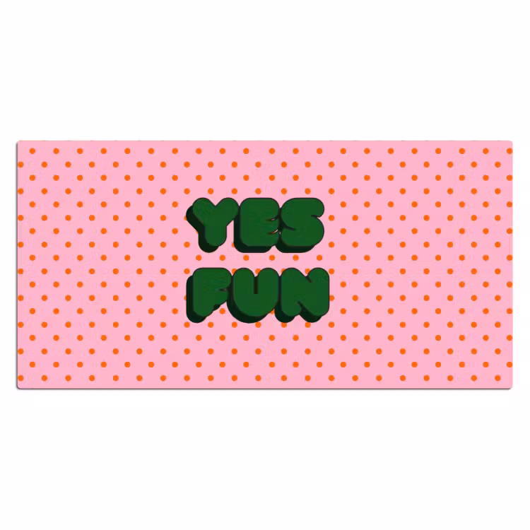 Bureau onderlegger - Yes fun - Groen - Roze - Stippen — 2