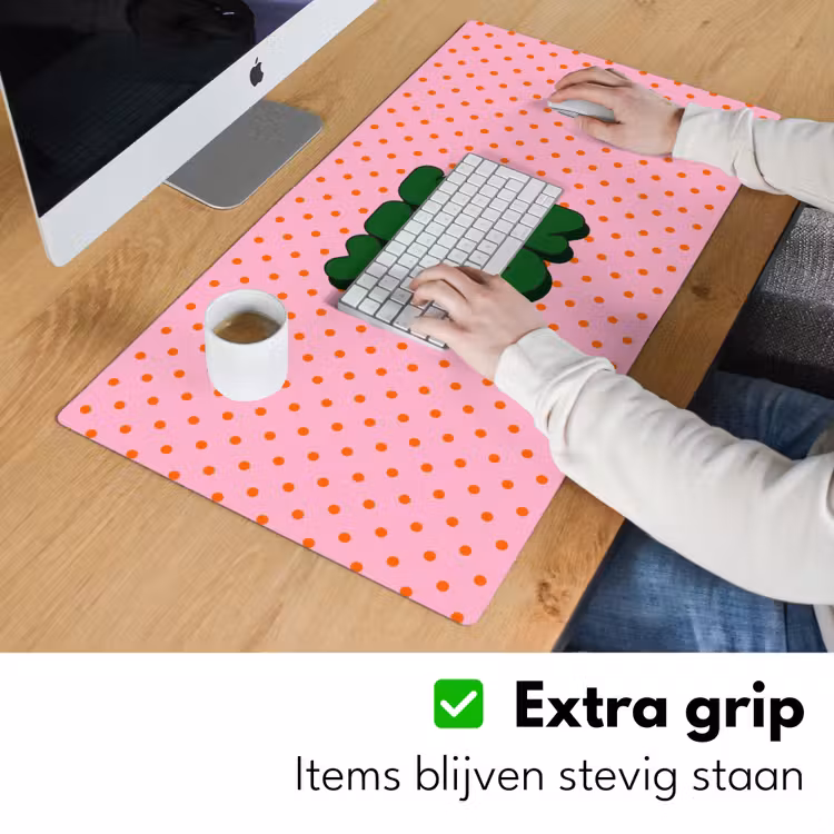 Bureau onderlegger - Yes fun - Groen - Roze - Stippen — 6