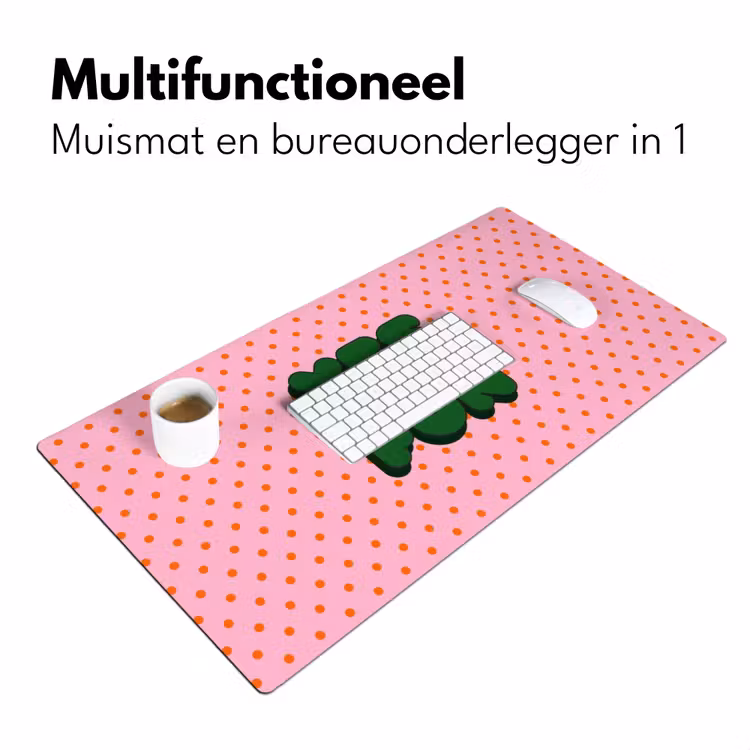Bureau onderlegger - Yes fun - Groen - Roze - Stippen — 7