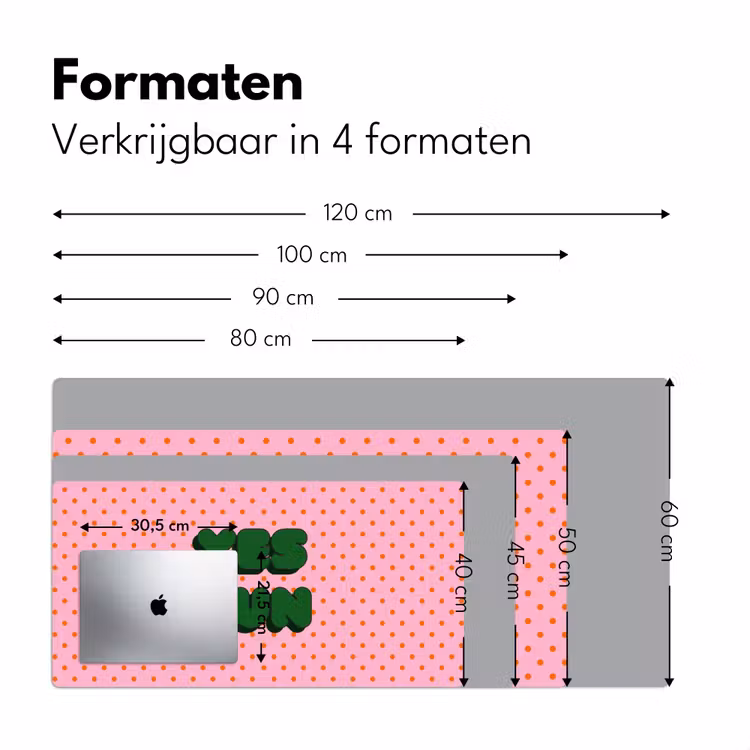 Bureau onderlegger - Yes fun - Groen - Roze - Stippen — 8