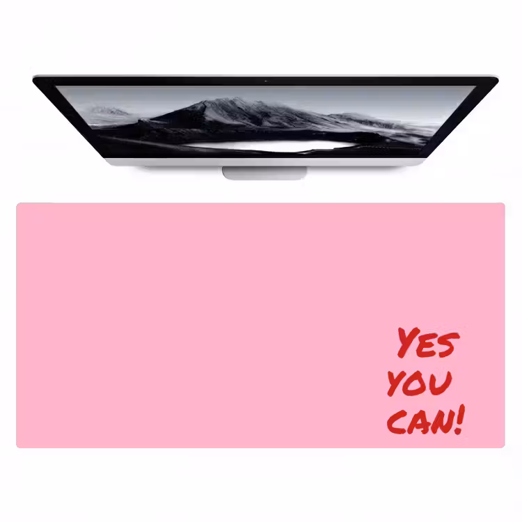 Bureau onderlegger - Yes you can do it - Rood - Roze — 1