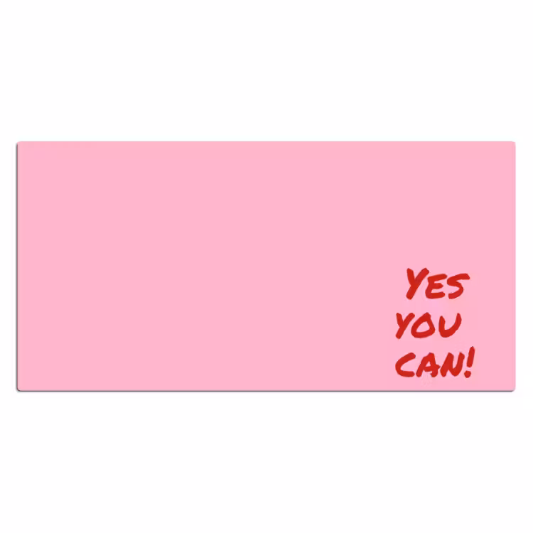 Bureau onderlegger - Yes you can do it - Rood - Roze — 2