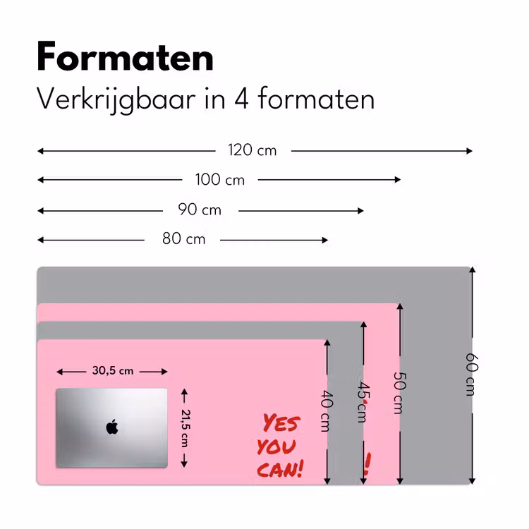 Bureau onderlegger - Yes you can do it - Rood - Roze — 8