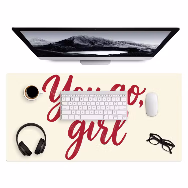 Bureau onderlegger - you go girl - Rood - Wit — 4
