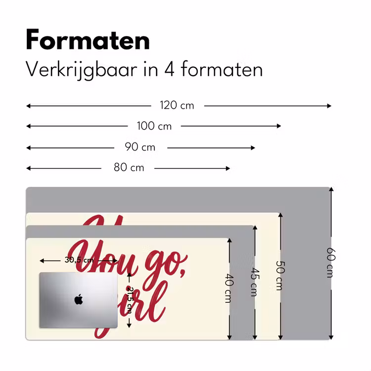 Bureau onderlegger - you go girl - Rood - Wit — 8