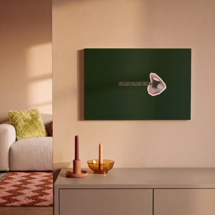 Canvas schilderij - BLAH BLAH BLAH - Mond - Groen — 2