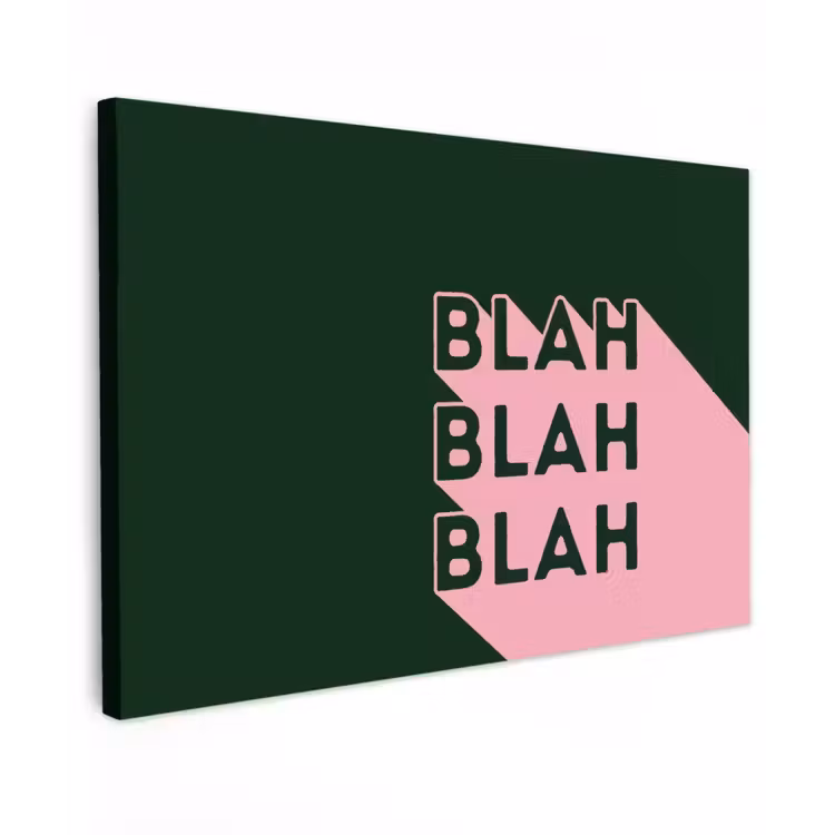 Canvas schilderij - Donkergroen - Tekst - Schaduw - Grafisch — 1