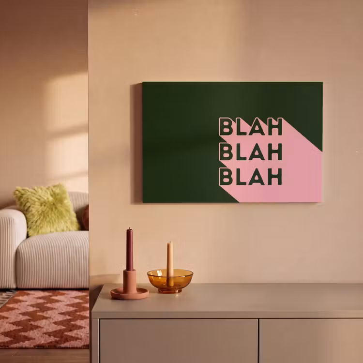 Canvas schilderij - Donkergroen - Tekst - Schaduw - Grafisch — 2