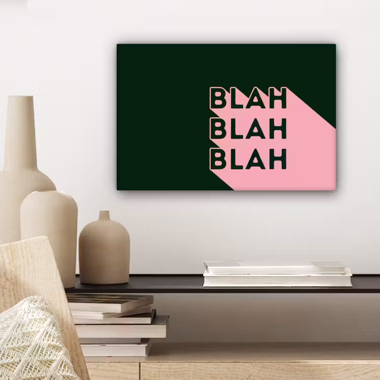 Canvas schilderij - Donkergroen - Tekst - Schaduw - Grafisch — 5