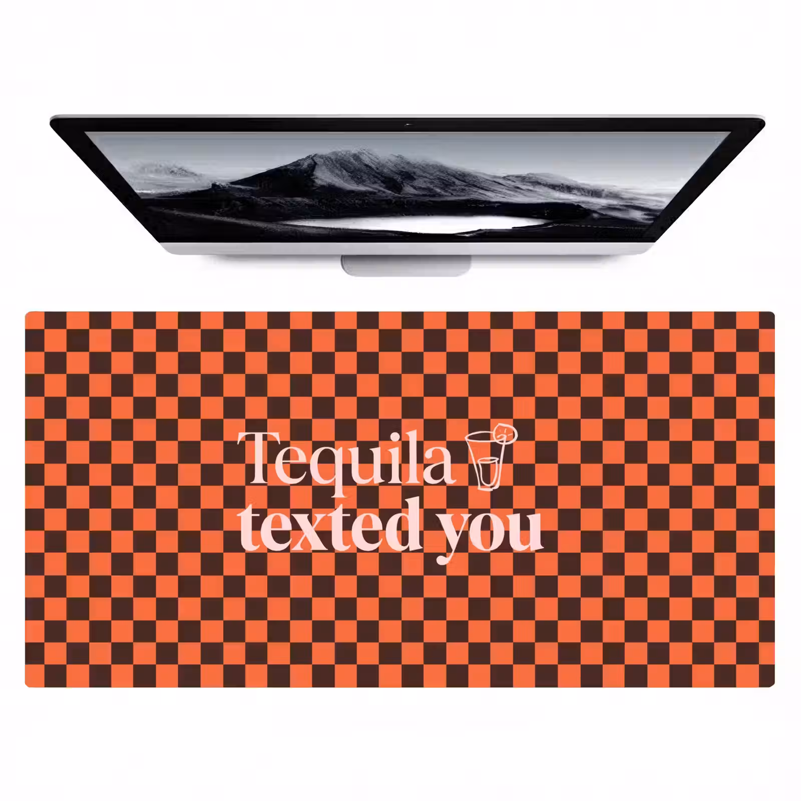 Bureau onderlegger - Tequila texted you - Glas - Vierkanten - Oranje — 1