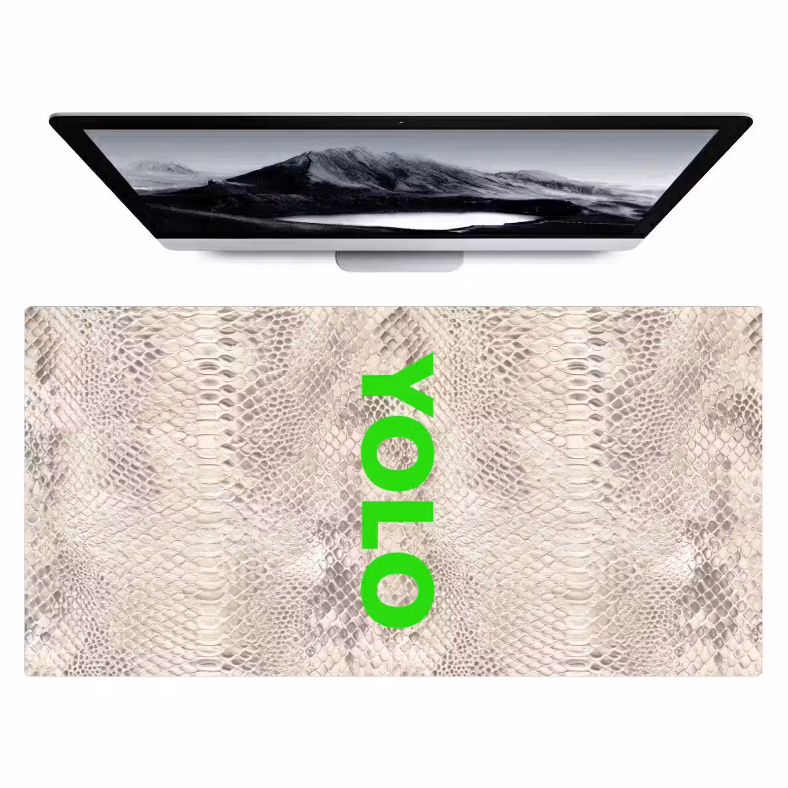 Bureau onderlegger - YOLO - Groen - Neon - Slangenprnt — 1