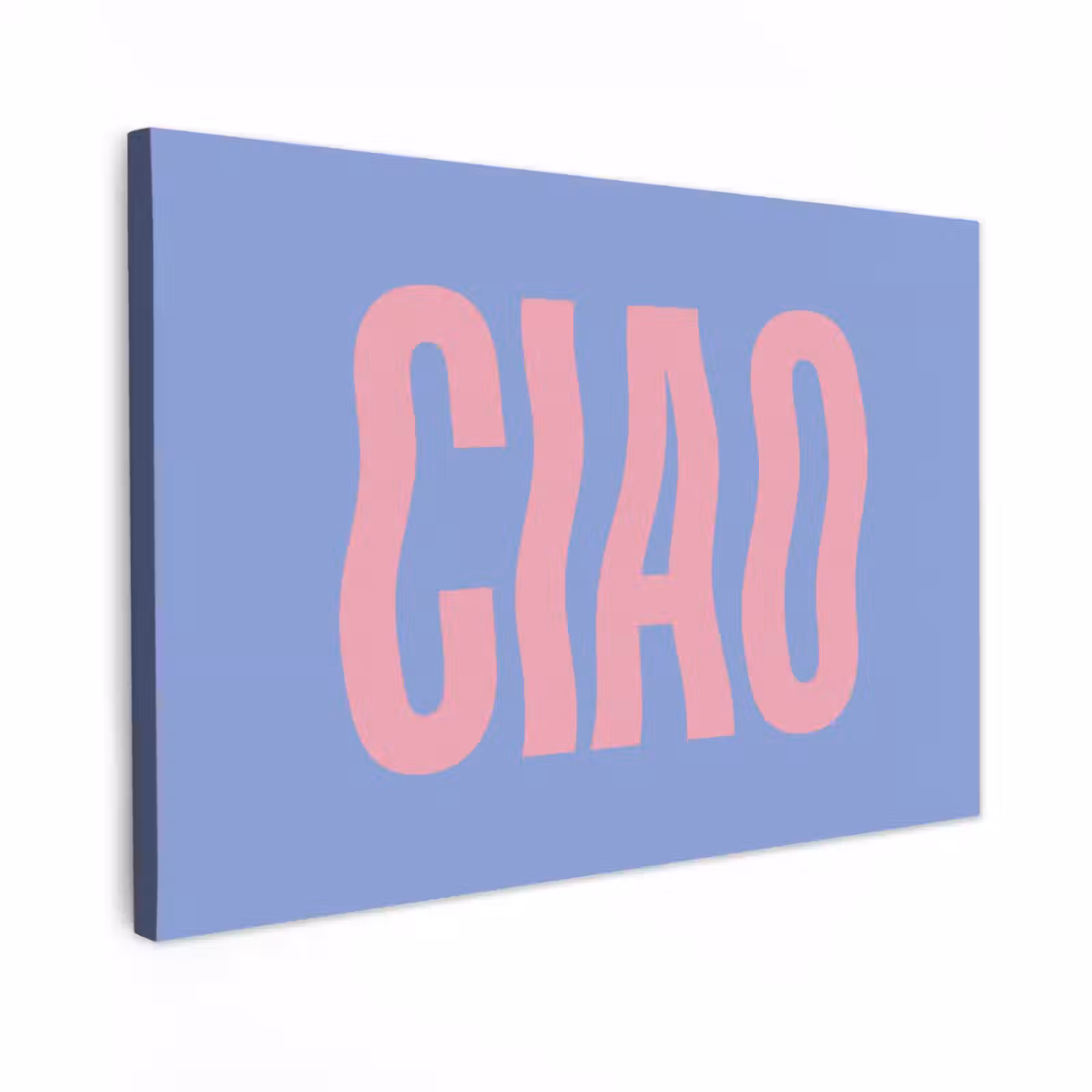 Canvas schilderij - Ciao - Roze - Blauw - Golvend — 1