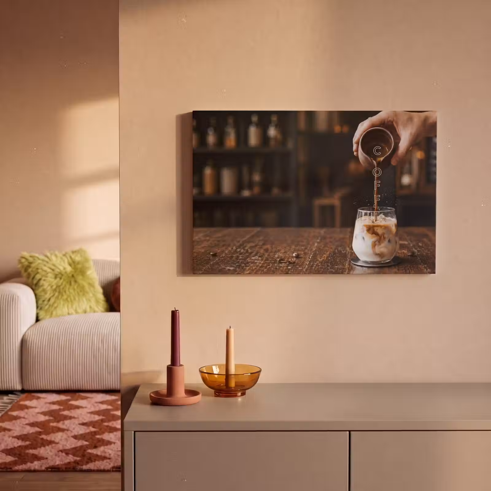 Canvas schilderij - Espresso - Melk - Café — 1