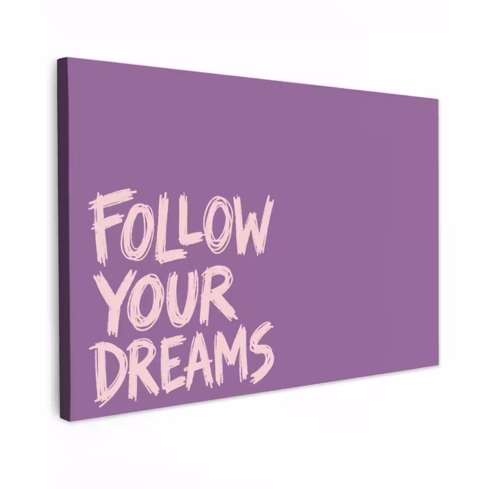 Canvas schilderij - Follow your dreams - Paars - Penseeltextuur — 1