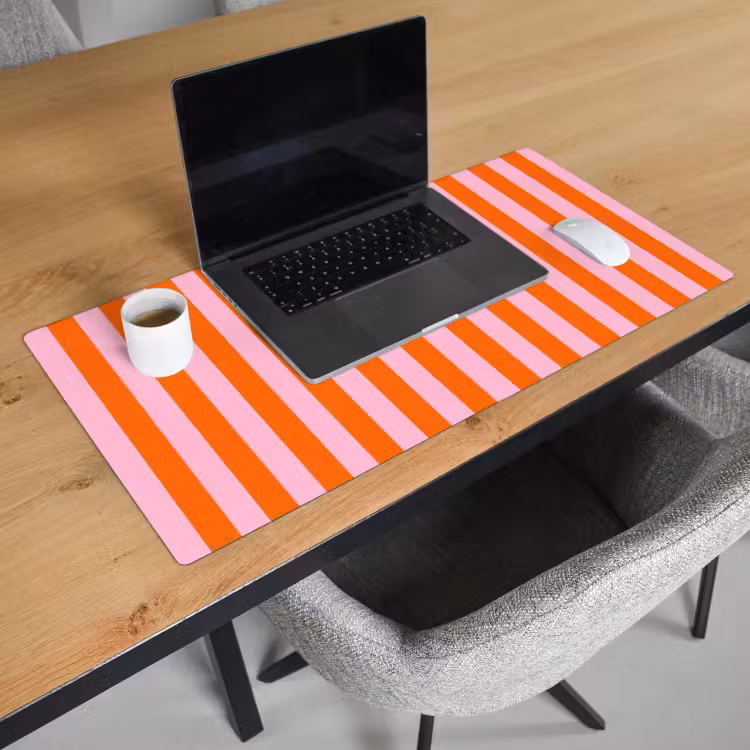 Bureau onderlegger - Patroon - Oranje - Fijn - Strepen — 3