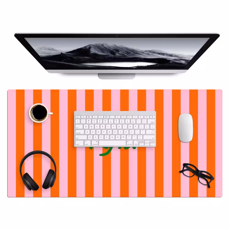 Bureau onderlegger - Patroon - Oranje - Fijn - Strepen — 4