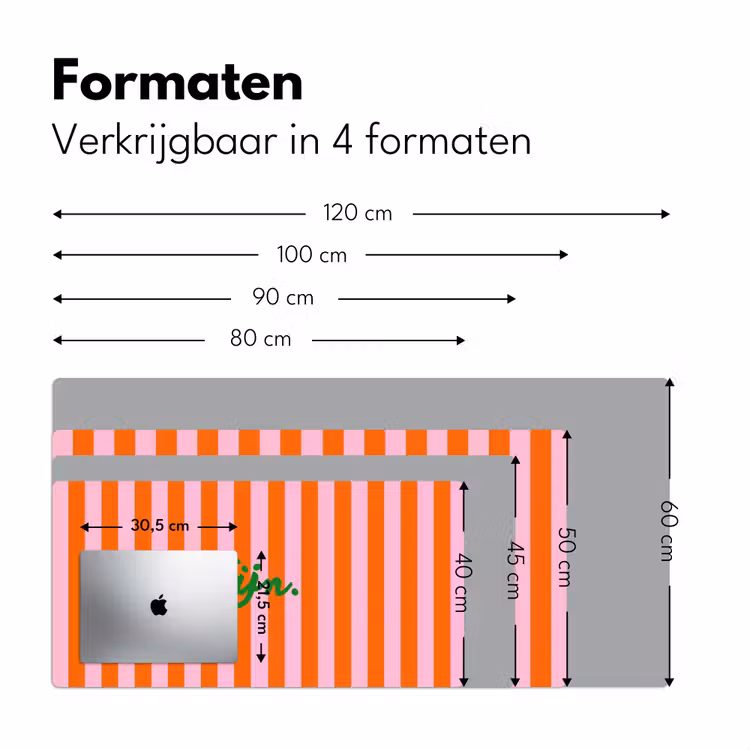 Bureau onderlegger - Patroon - Oranje - Fijn - Strepen — 8