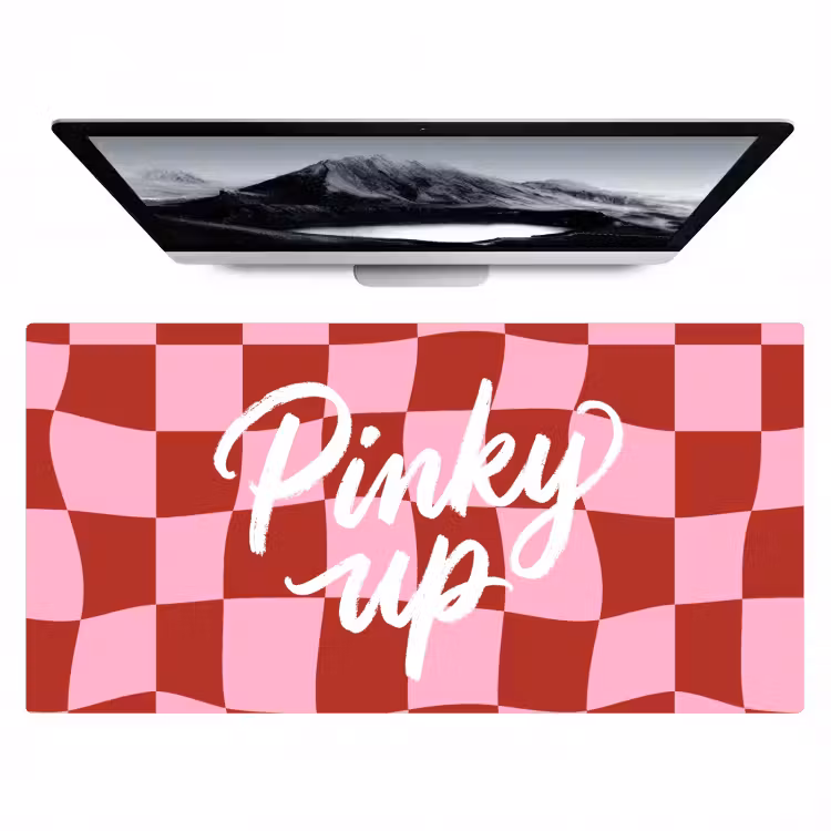 Bureau onderlegger - Pinky up - Geblokt - Bordeauxrood — 1