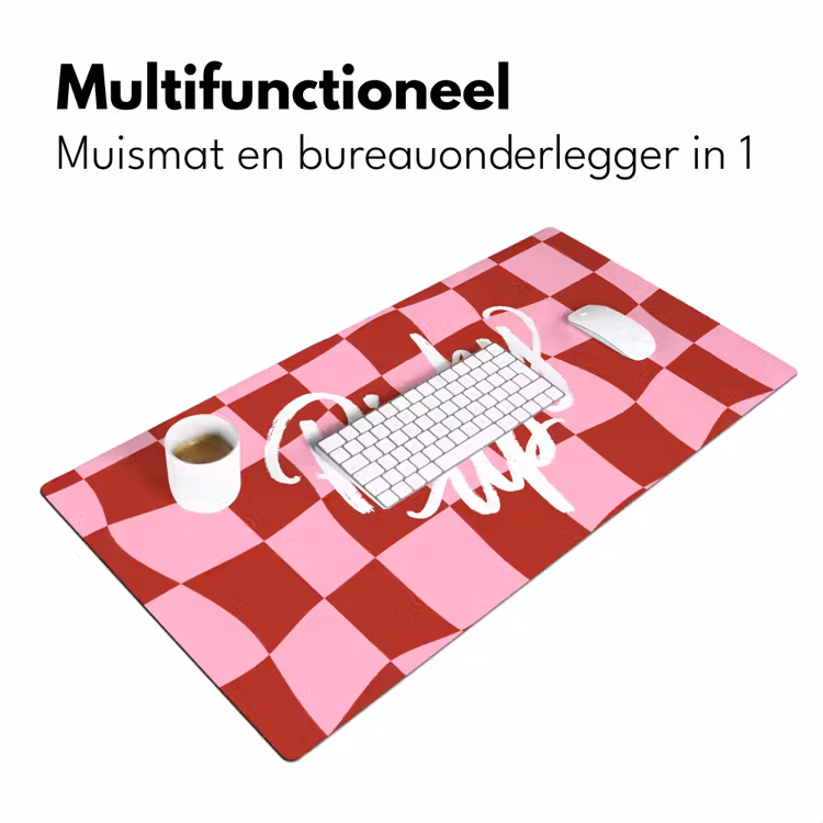 Bureau onderlegger - Pinky up - Geblokt - Bordeauxrood — 7