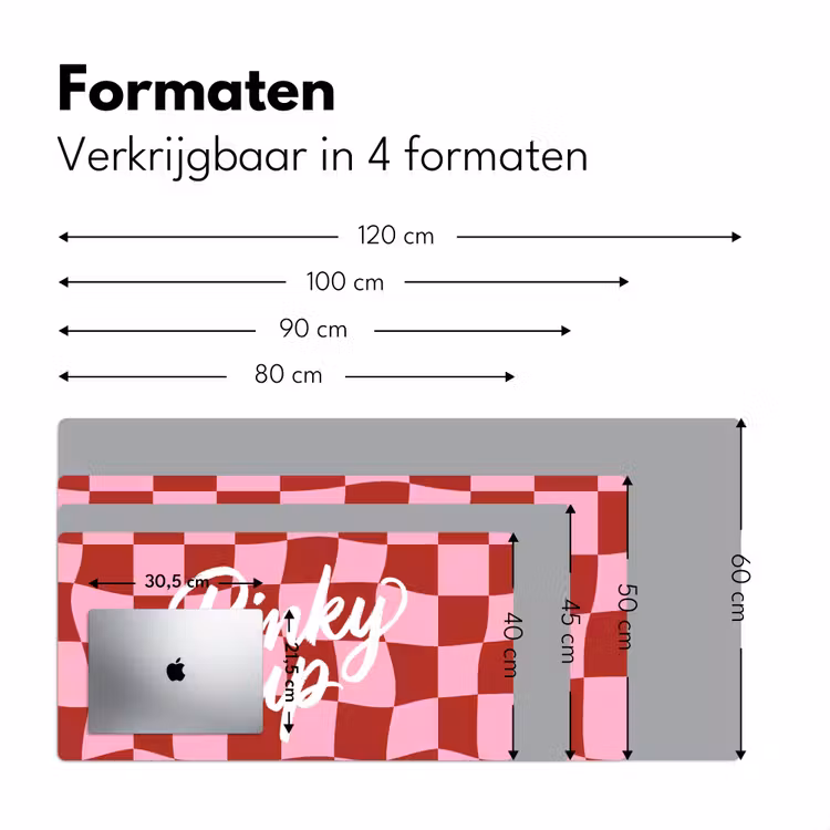 Bureau onderlegger - Pinky up - Geblokt - Bordeauxrood — 8