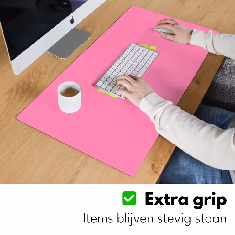 Bureau onderlegger - Roze - Groene bonjour - Organisch — 6