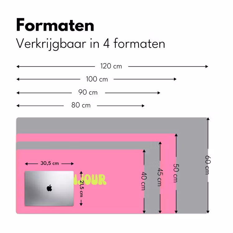 Bureau onderlegger - Roze - Groene bonjour - Organisch — 8