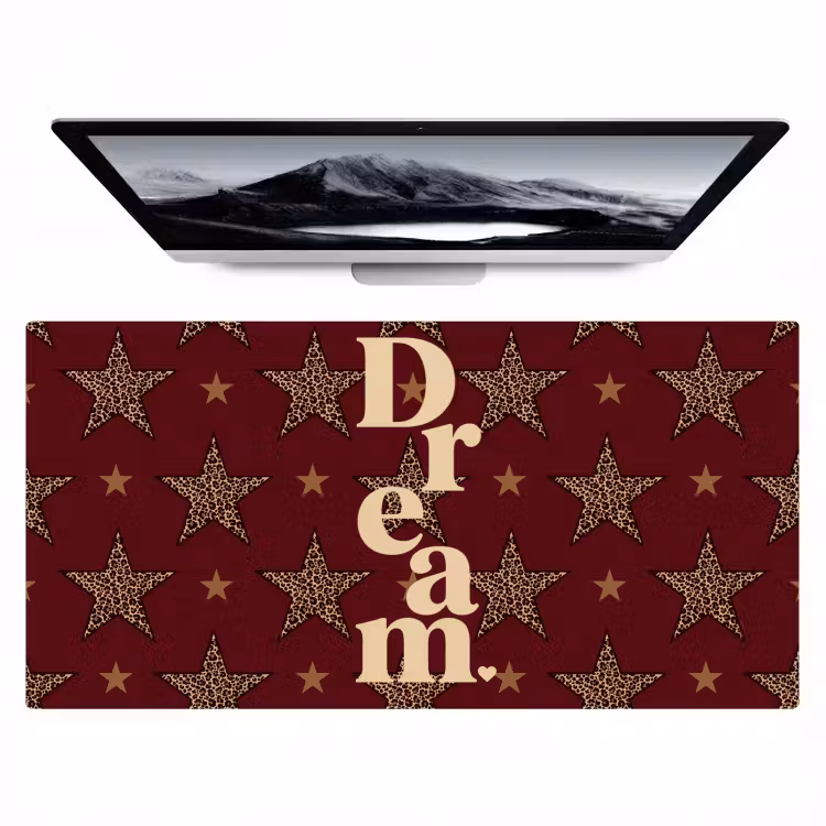 Bureau onderlegger - Sterren - Luipaardprint - Dream - Bordeaux — 1