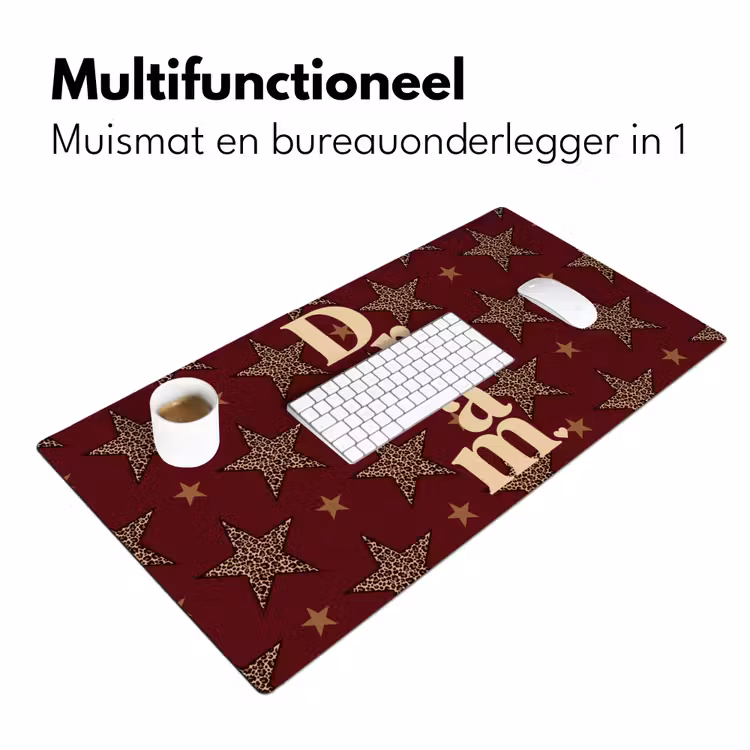 Bureau onderlegger - Sterren - Luipaardprint - Dream - Bordeaux — 7