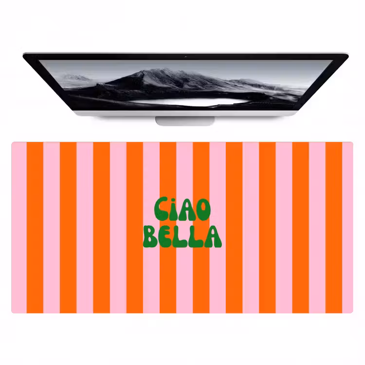 Bureau onderlegger - Strepen - Oranje - Verticaal - Ciao bella — 1