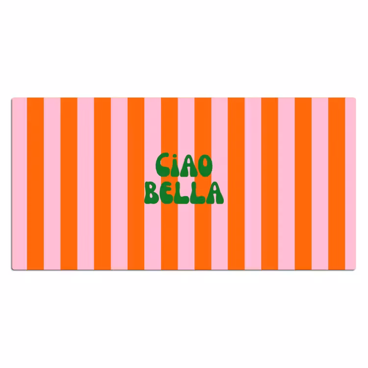 Bureau onderlegger - Strepen - Oranje - Verticaal - Ciao bella — 2