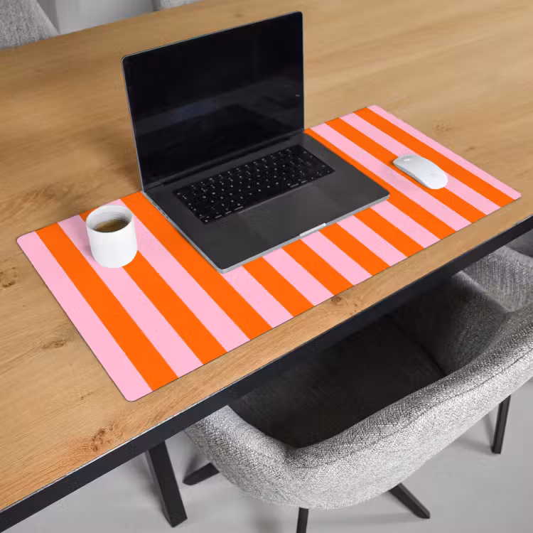 Bureau onderlegger - Strepen - Oranje - Verticaal - Ciao bella — 3