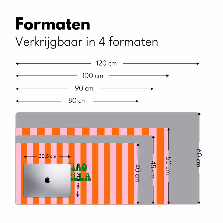 Bureau onderlegger - Strepen - Oranje - Verticaal - Ciao bella — 8