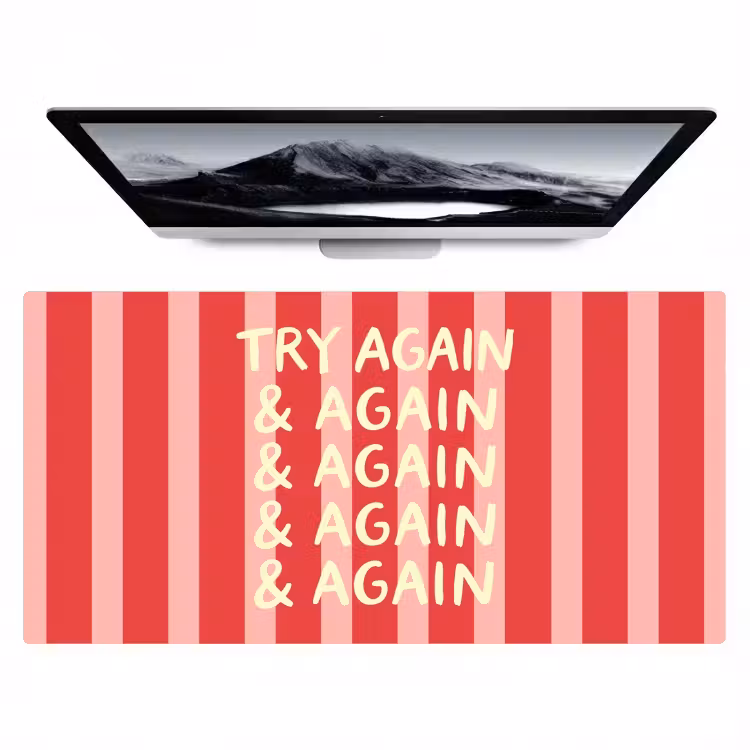 Bureau onderlegger - Strepen - Rood - Try again — 1