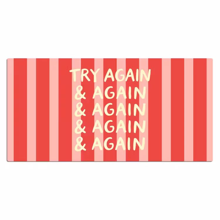 Bureau onderlegger - Strepen - Rood - Try again — 2