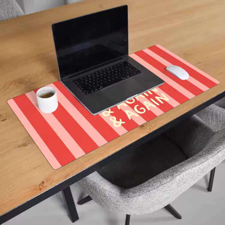 Bureau onderlegger - Strepen - Rood - Try again — 3