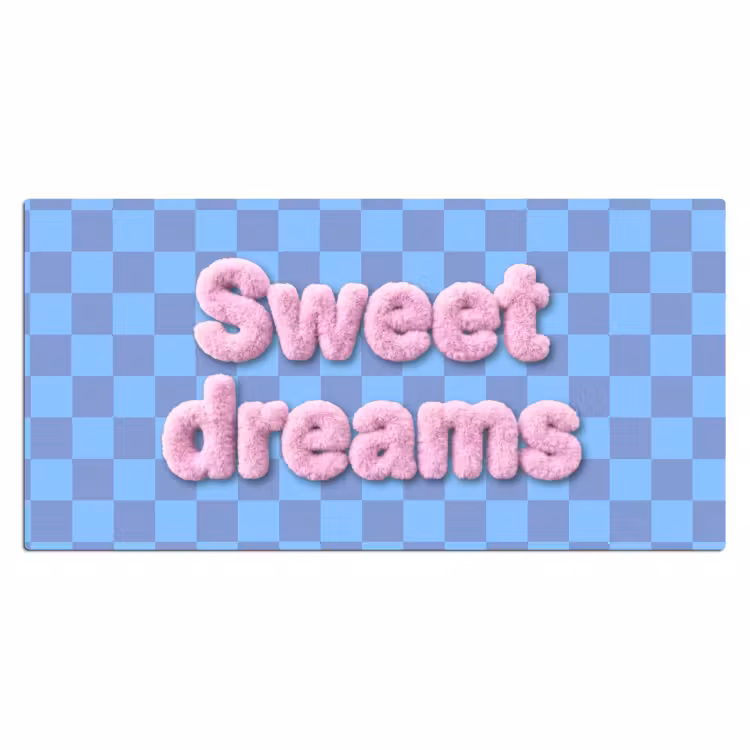Bureau onderlegger - Sweet dreams - Vierkanten - Roze - Blauw — 2