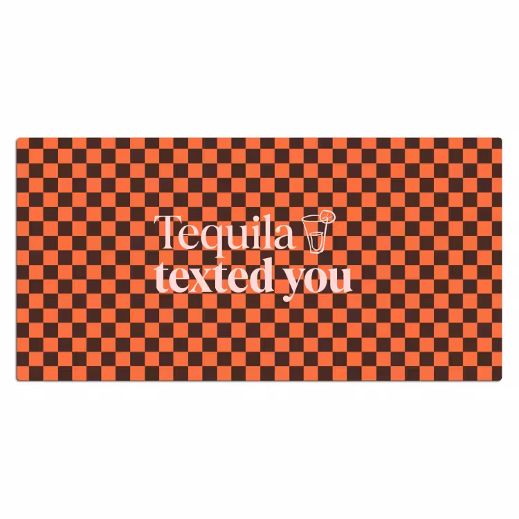Bureau onderlegger - Tequila texted you - Glas - Vierkanten - Oranje — 2