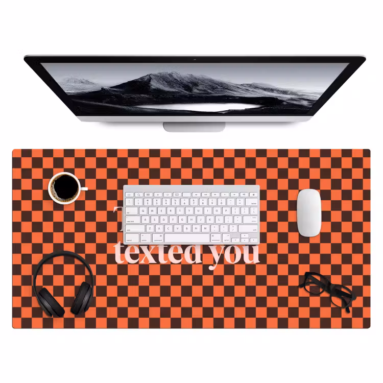 Bureau onderlegger - Tequila texted you - Glas - Vierkanten - Oranje — 4