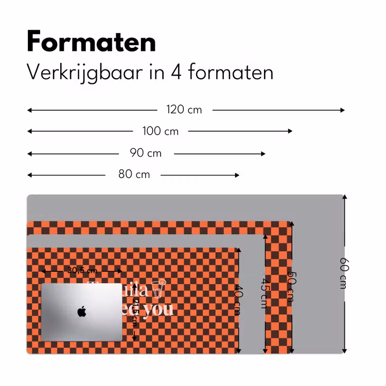 Bureau onderlegger - Tequila texted you - Glas - Vierkanten - Oranje — 8