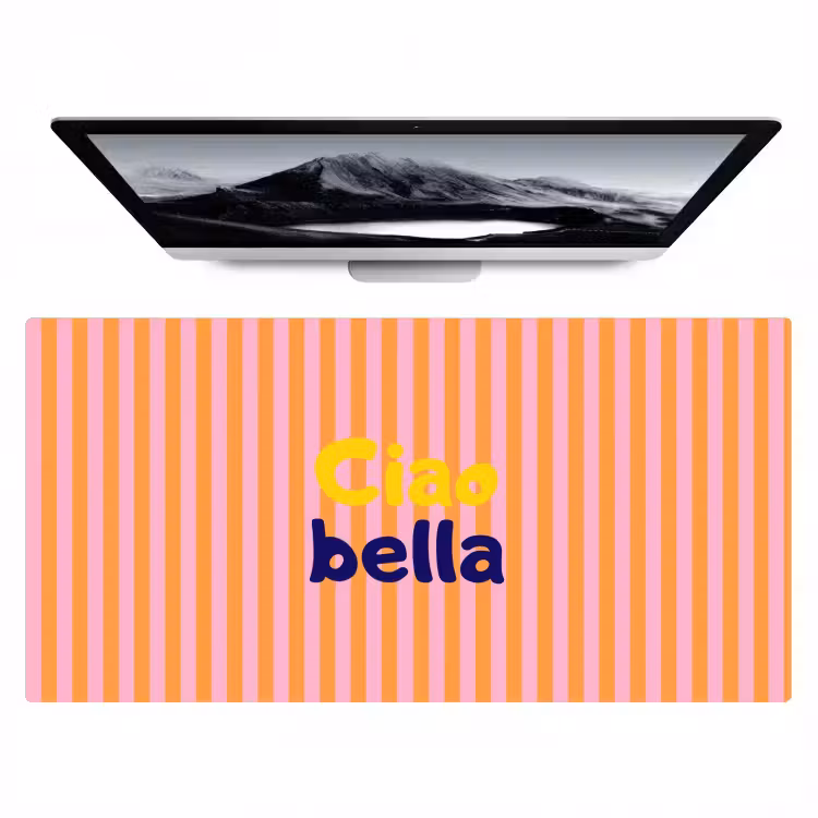 Bureau onderlegger - Verticaal - Strepen - Oranje - Ciao bella — 1