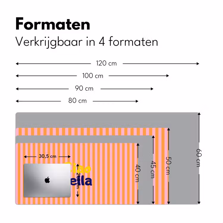 Bureau onderlegger - Verticaal - Strepen - Oranje - Ciao bella — 8
