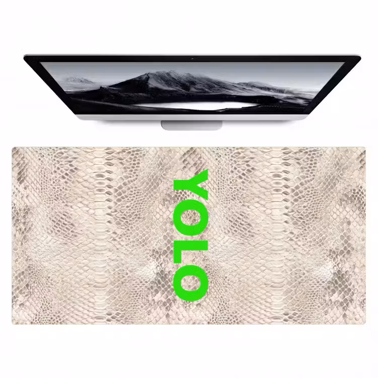 Bureau onderlegger - YOLO - Groen - Neon - Slangenprnt — 1