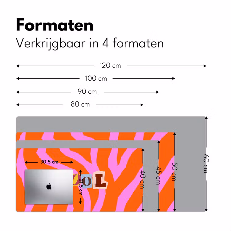 Bureau onderlegger - Zebraprint - Grafisch - COOL - Oranje — 8
