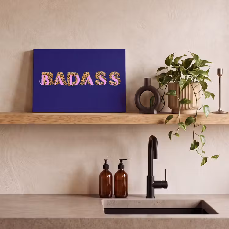 Canvas schilderij - Badass - Panterpint - Schaduw - Roze — 2