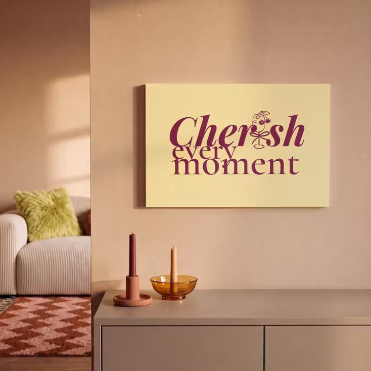 Canvas schilderij - Cherish every moment - Cocktailglas - Geel — 2