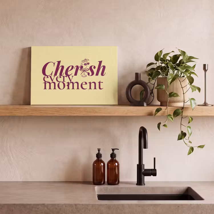 Canvas schilderij - Cherish every moment - Cocktailglas - Geel — 3