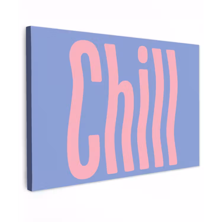 Canvas schilderij - Chill - Roze - Blauw - Golvend — 1