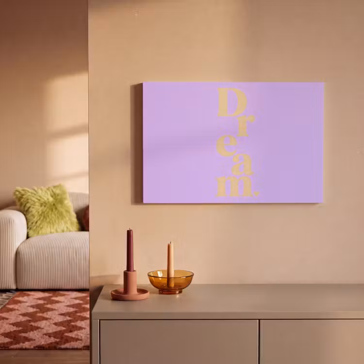 Canvas schilderij - Dream - Paars - Typografisch — 2