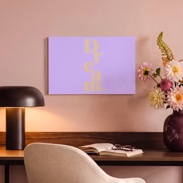 Canvas schilderij - Dream - Paars - Typografisch — 4